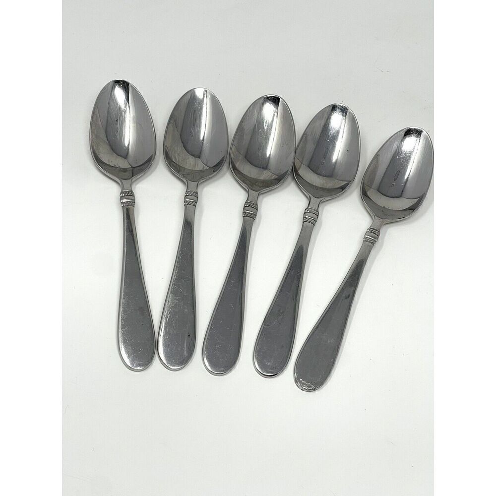 Oneida AVONDALE II 2 Stainless Place Oval Dinner Soup Spoons 7 3/4" Set Of 5